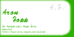 aron hopp business card